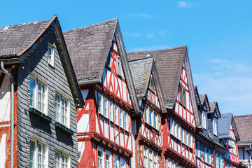 facades of old buildings in Herborn, Germany