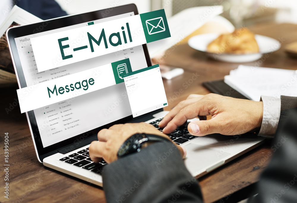 Poster e-mail global communications connection social networking concept