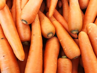 Fresh carrots. Food background.