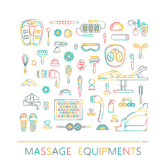 Fototapeta na wymiar Massage appliance - Icon set