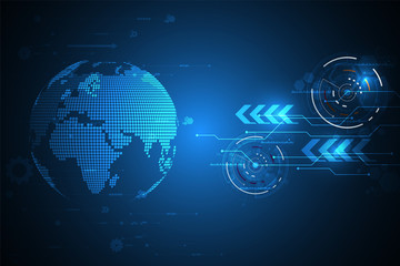 Digital world communication technology.