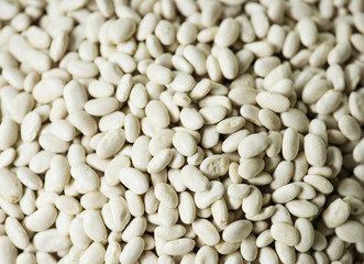 Closeup of white kidney beans product fresh