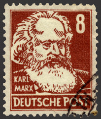 Karl Marx German Postage Stamp