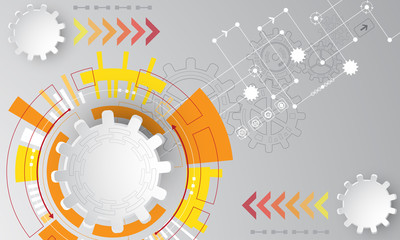 Obraz premium Vector abstract technology gear concept.