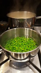 Peas being boiled for evening meal