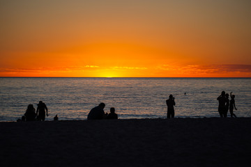 family on the beach