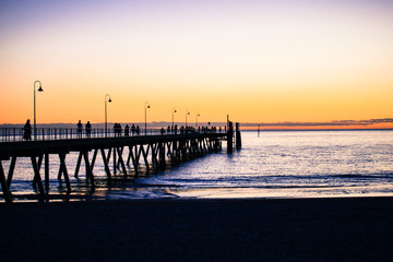 bridge on the sea sunset