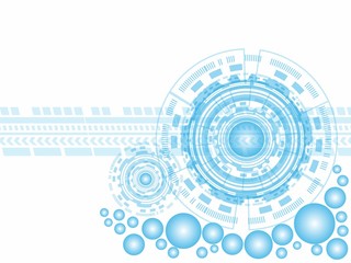 Fototapeta premium Vector illustration Abstract blue technology design concept, white color background