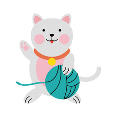 Obraz na płótnie Canvas cat cartoon pet animal icon image