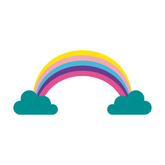 rainbow with clouds icon image