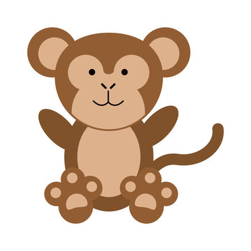 cute monkey or stuffed animal icon image