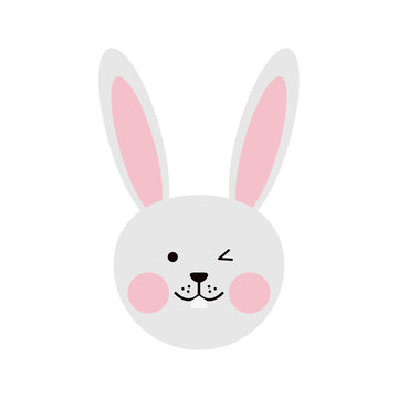 cute rabbit or bunny icon image