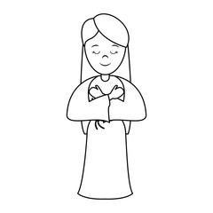 woman wearing tunic cute cartoon icon image