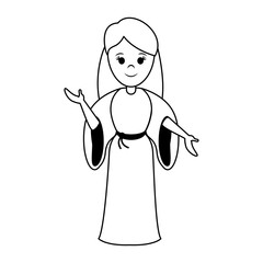 woman wearing tunic cute cartoon icon image