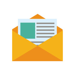 message envelope with document coming out icon image