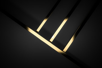 abstract dark black gold luxury background 3d render