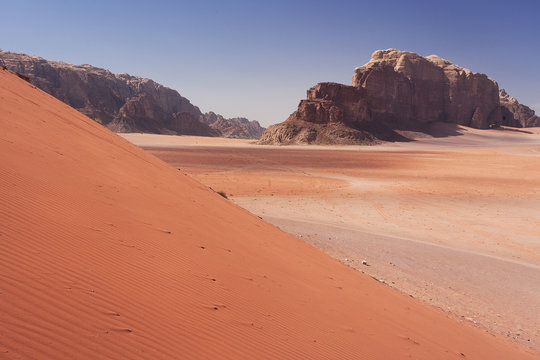Sand dunes in Wadi Rum Jordan 