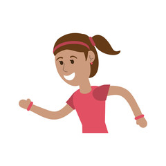 happy smiling woman cartoon icon image