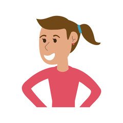 happy smiling woman cartoon icon image