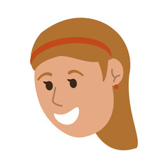 Obraz premium happy smiling woman cartoon icon image