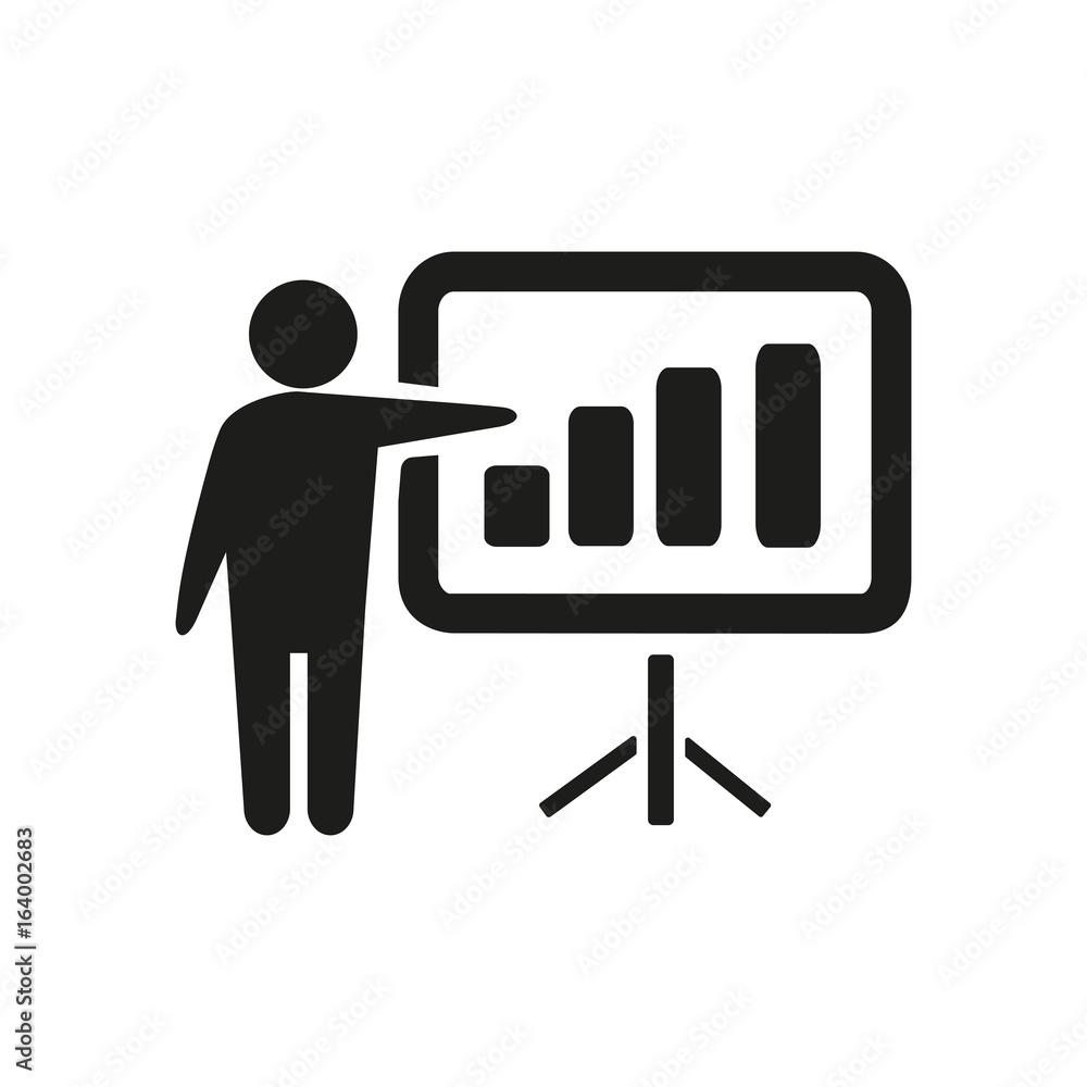 Poster man showing presentation simple icon
