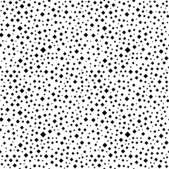 Seamless vector background with random black squares. Abstract ornament. Dotted abstract pattern