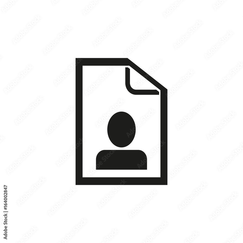 Poster page with person as folder simple icon