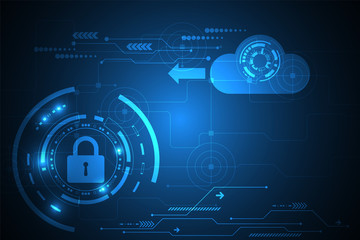 Vector in technology concept on blue background.