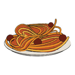 spaghetti with meatballs food icon image
