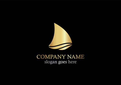 Gold Boat Sail Logo