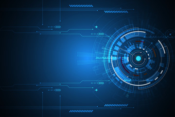 Vector in technology concept on blue background.