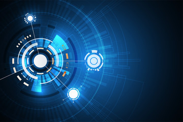 Vector in technology concept on blue background.