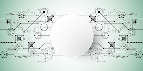 Obraz premium Vector abstract technology circuit design.