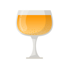 Vector cartoon glass with orange juice or cocktail