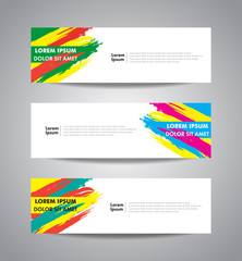 Modern colorful dynamic design banner. Set template. Vector