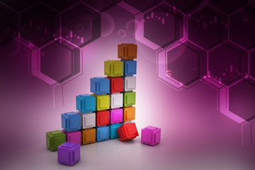 Obraz premium The diagram consisting of several cubes of different colours