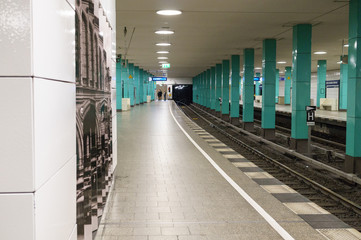 Empty subway station in Berlin
