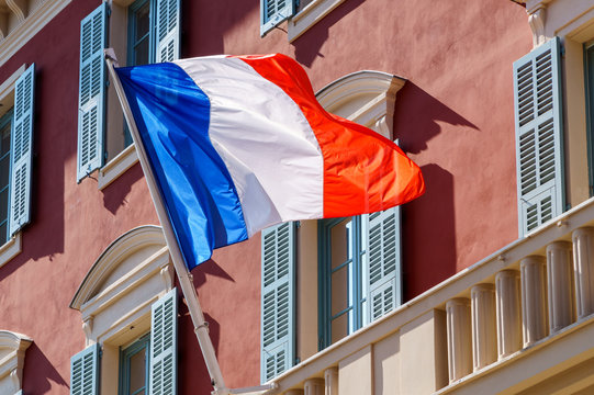 France, frence flag on building