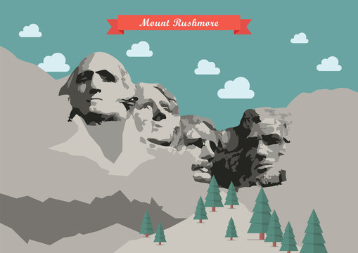Mount Rushmore Vector illustration