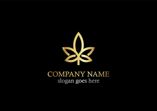 Gold Cannabis Leaf Logo