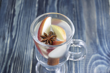 Detox water with apple and cinnamon. Health and body cleansing.