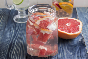 Detox water with grapefruit. Health and body cleansing.