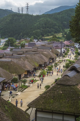 FUKUSHIMA,JAPAN - SEPTEMBER 7, 2013: Ouchijuku is a former post town along the Aizu-Nishi Kaido trade route, which connected Aizu with Nikko during the Edo Period.