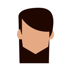 head of woman with long hair avatar icon image vector illustration design 