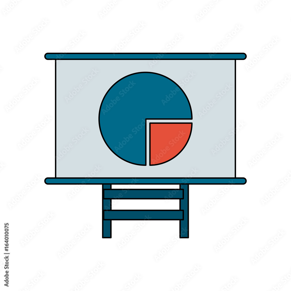 Poster graph chart on board icon image vector illustration design
