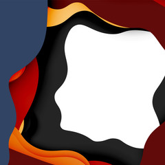 3d vector abstract background with cut shapes