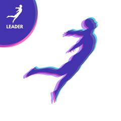 Naklejka na ściany i meble Leadership concept. Personal and Career Growth. Start Up Business Concept. Beginning of Business Ideas. Silhouettes of men. Vector Illustration.