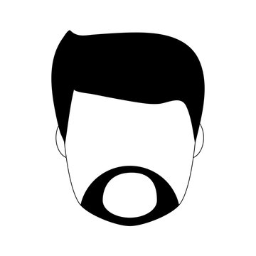 head of bearded man avatar icon image vector illustration design  black and white