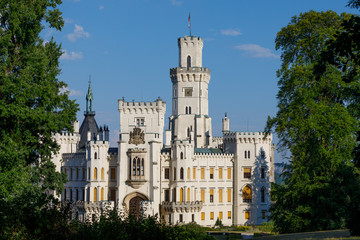 Fototapeta na wymiar Czech Republic - white castle Hluboka nad Vltavou