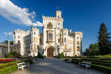 Fototapeta na wymiar Czech Republic - white castle Hluboka nad Vltavou